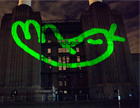 Лазерная проекция (лазерное граффити) для рекламы лондонского такси 